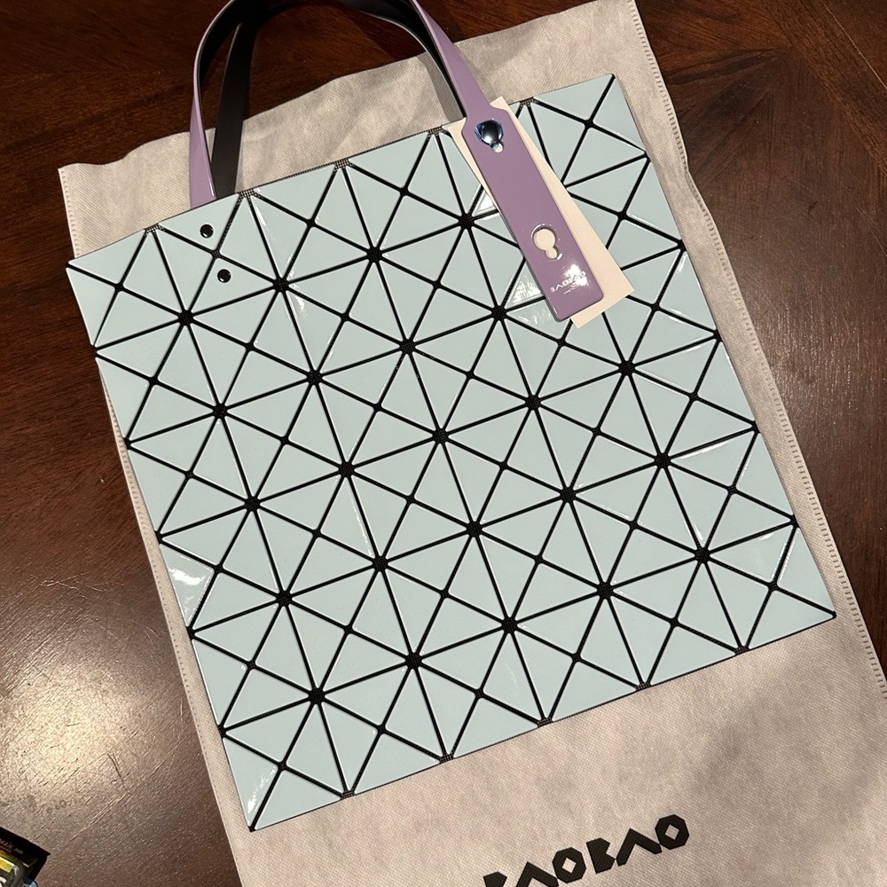 Brand New! Issey Miyake Lucent Gloss Mix Tote. COLOR: Light Blue/Lavender - Picture 2 of 4